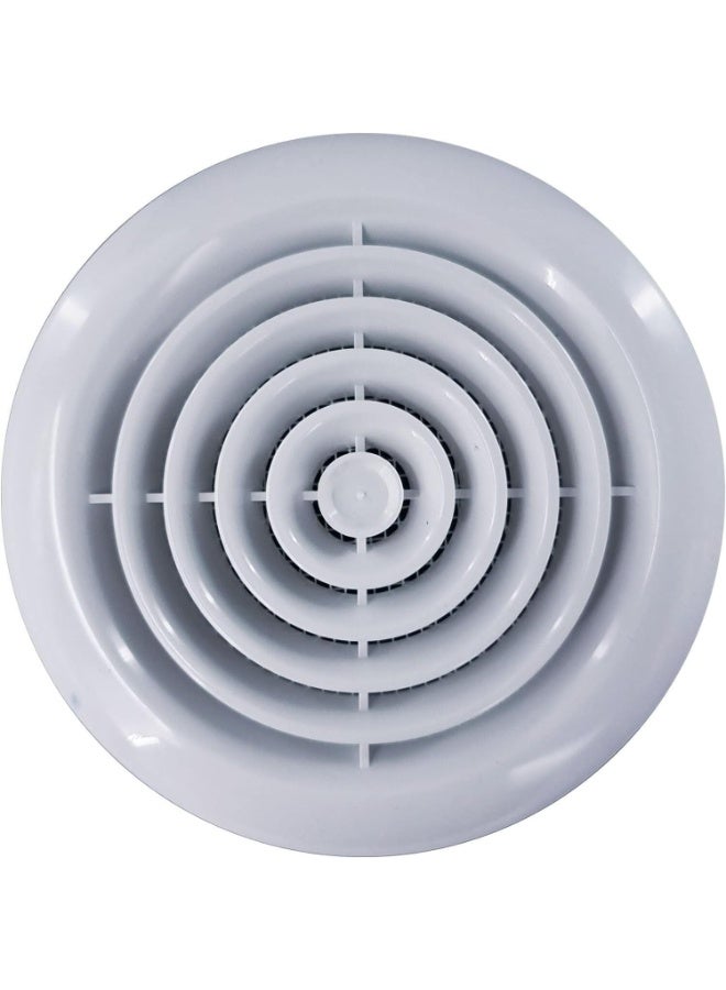 NOVEX 4” PVC Air Grille | Round Ventilation Grille with Gravity Shutter | Outdoor/Indoor Exhaust Vent – White - Image 1